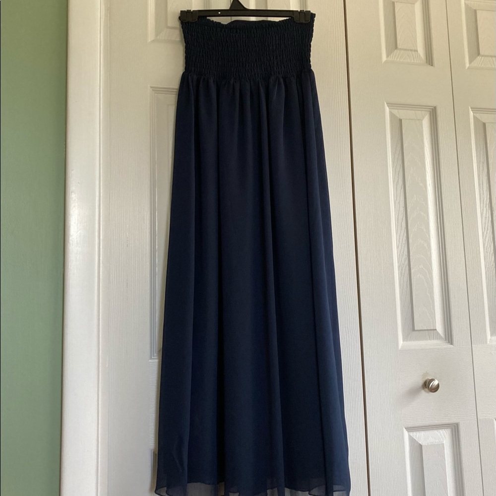 ☘️FREE PEOPLE Strapless Tie-Front Maxi Dress - Picture 3 of 4